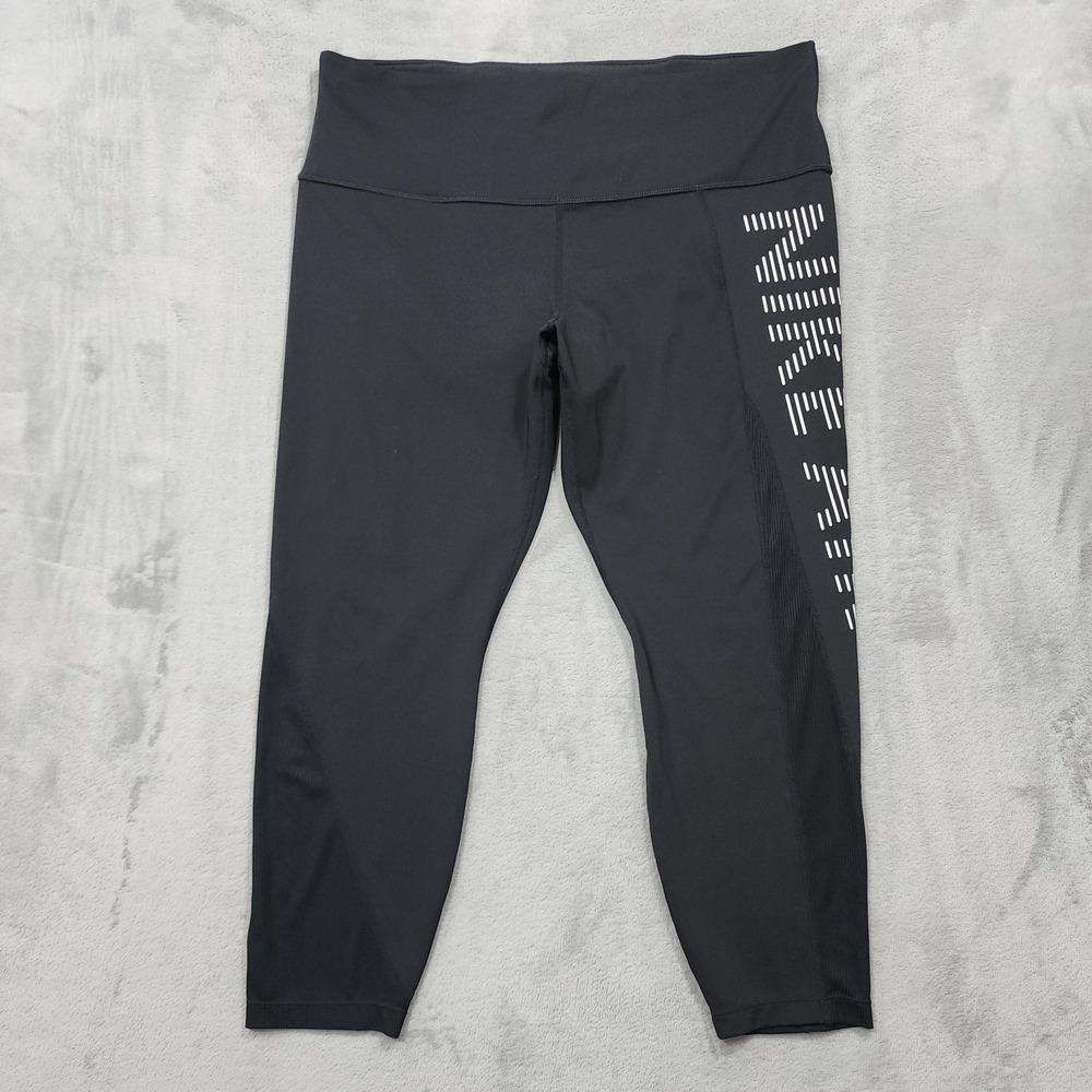 Nike Leggings Womens 1X Black Dri-FIT Air Epic Fast 7/8 Running Workout Athletic